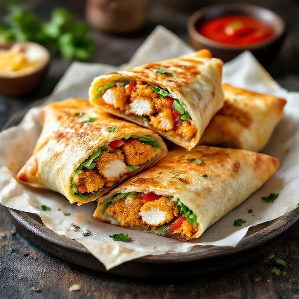 Crispy chicken wrap pockets - They’re portable, customizable, and big on texture