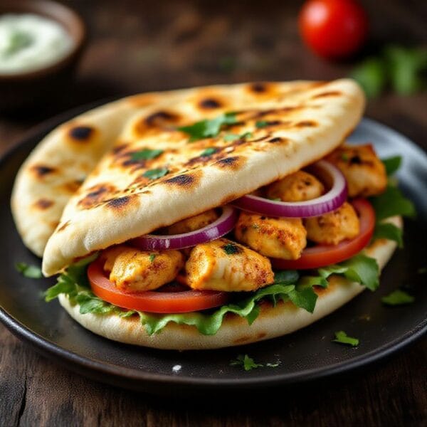 Garlic Chicken Naan Sandwich – A Flavor-Packed, Handheld Favorite