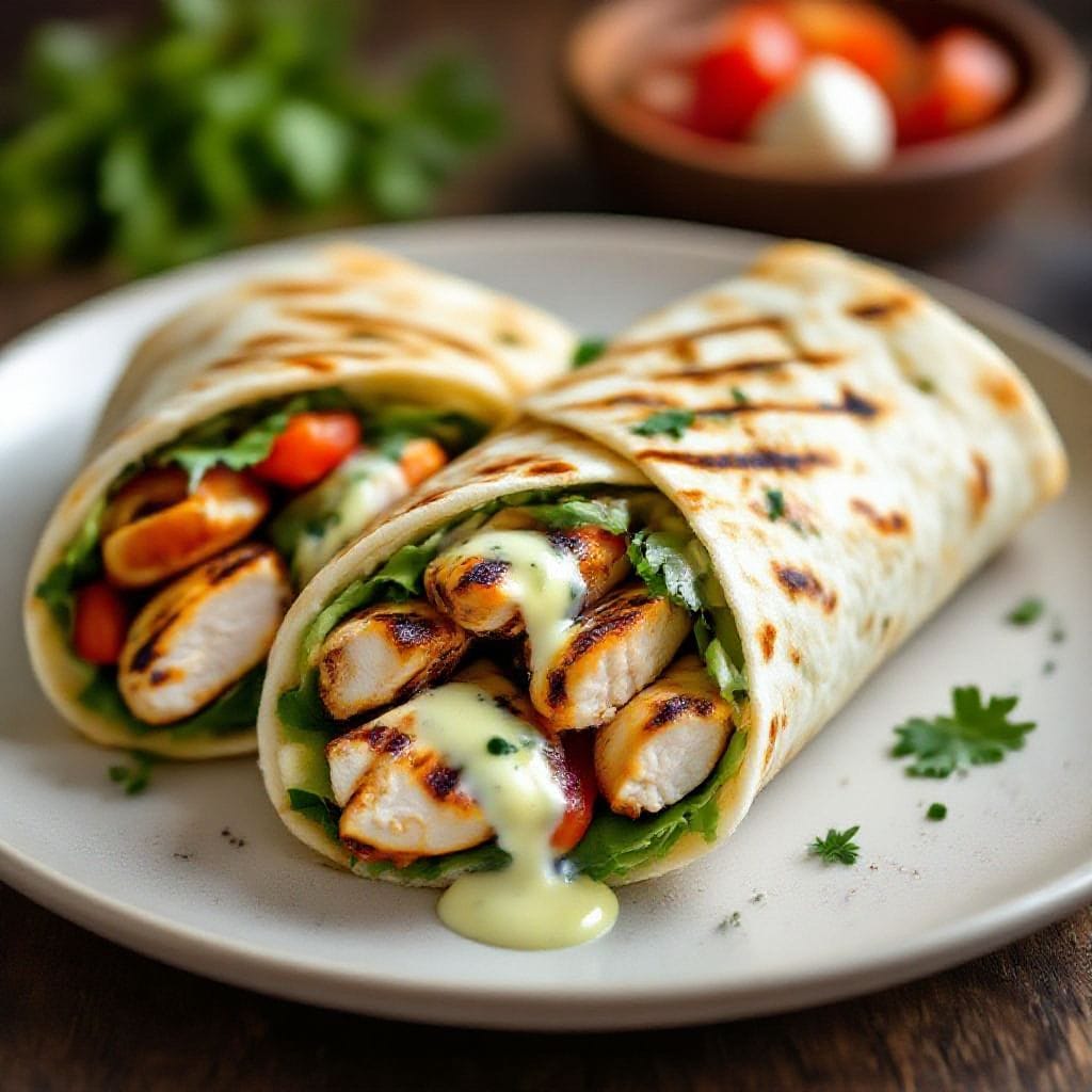 Grilled chicken wrap with garlic sauce - Grilled Chicken Wrap With Garlic Sauce - Easy, Flavor-Packed Lunch A good grilled chicken wrap hits