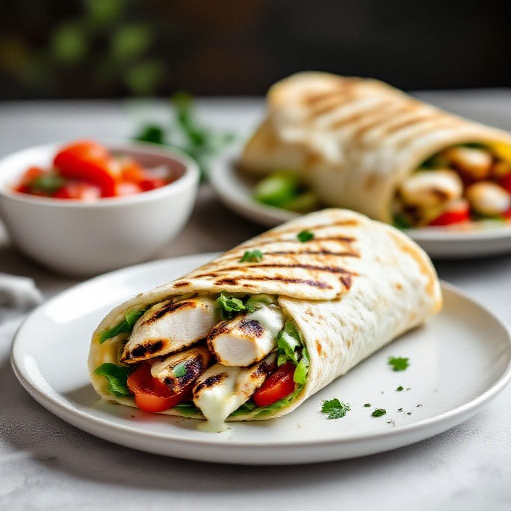 Grilled chicken wrap with garlic sauce - You can prep most of it ahead, mix and match fillings, and keep it light without losing flavor