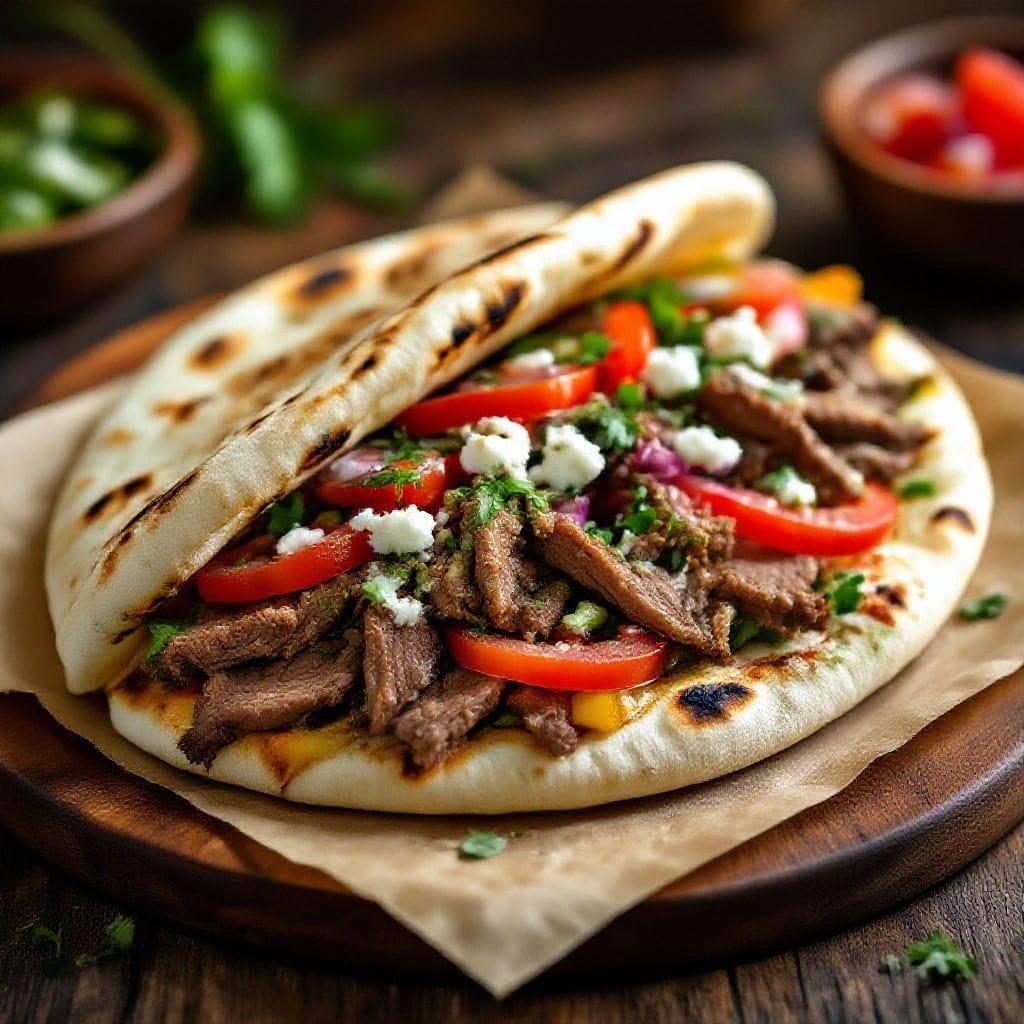 Lamb shawarma flatbread sandwich - This lamb shawarma flatbread sandwich brings that magic home with simple steps and bold, familiar fl