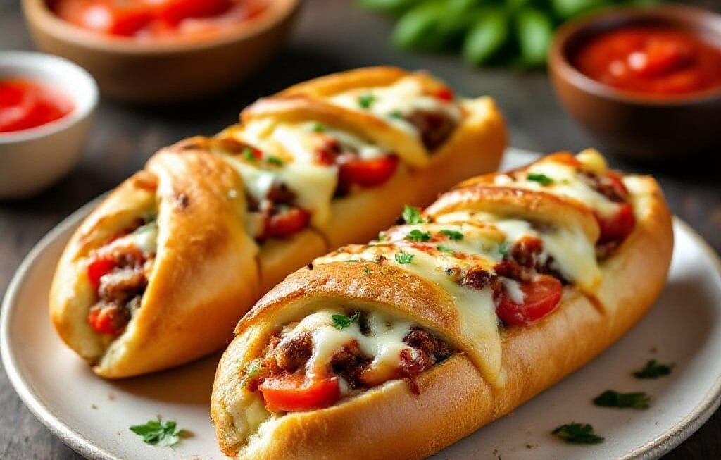 lunch style stuffed pizza bread