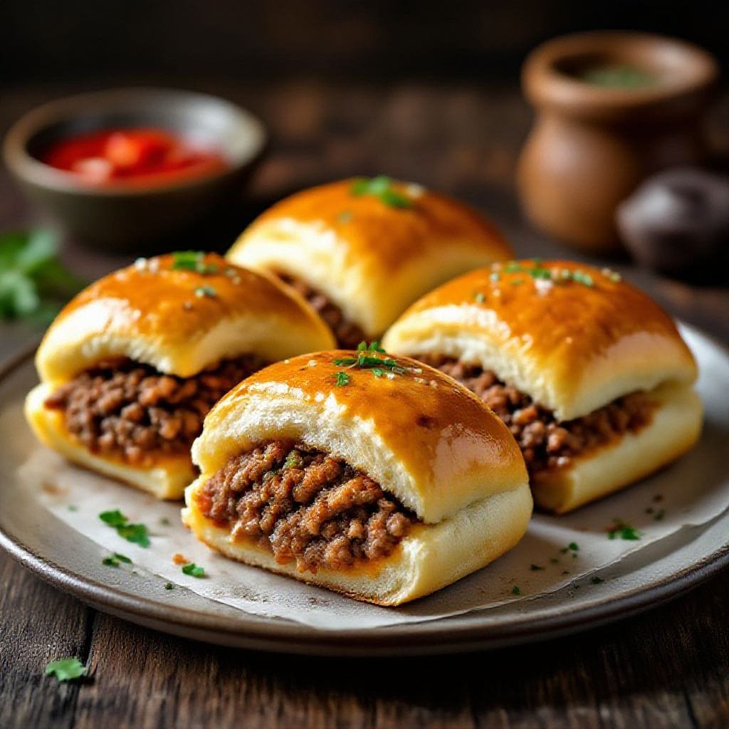 minced beef stuffed bread buns