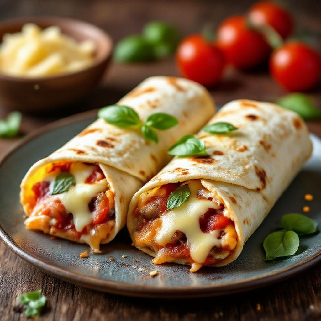 Mini pizza wraps for lunch - Think warm tortillas, melty cheese, and your favorite pizza toppings, all rolled into a tidy wrap yo