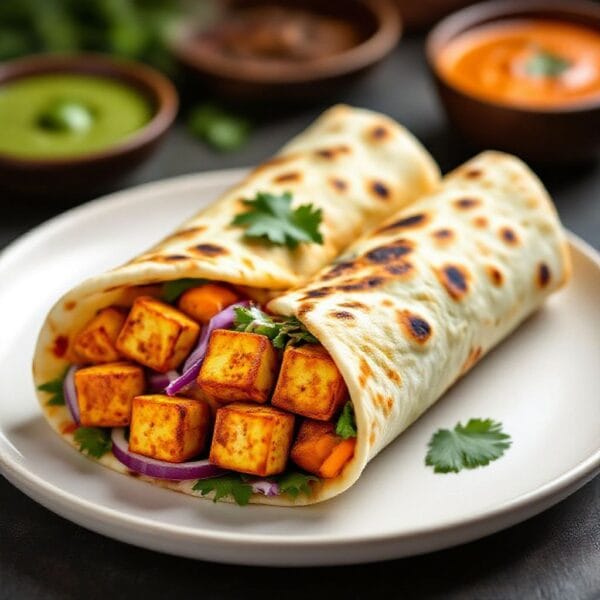 Paneer Tikka Wrap With Naan Bread – A Cozy, Flavor-Packed Meal