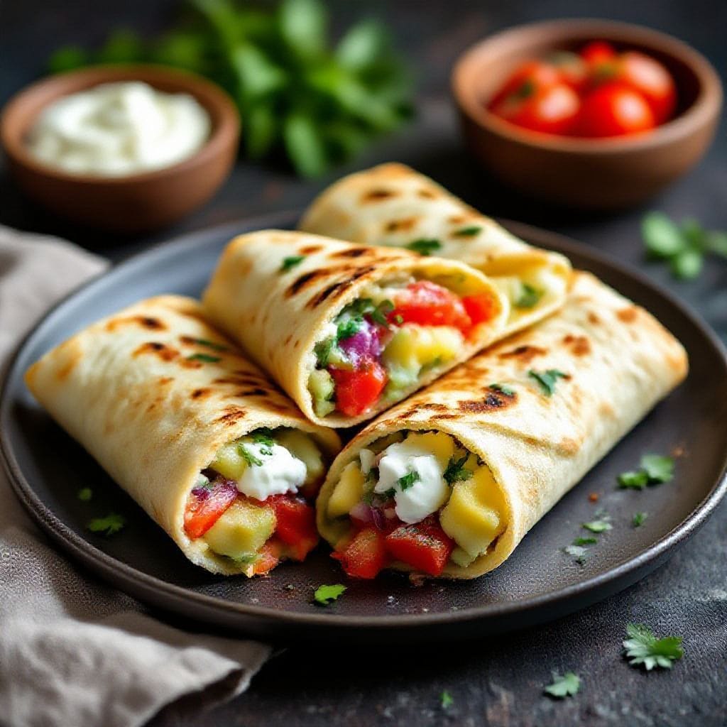 Potato stuffed flatbread wraps - They’re easy to make with simple pantry ingredients, and they’re endlessly customizable