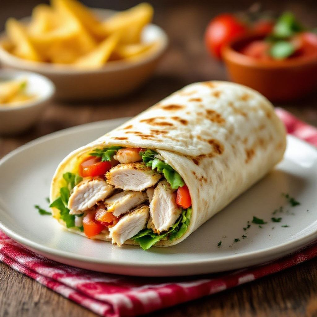 quick lunch wrap with leftover chicken