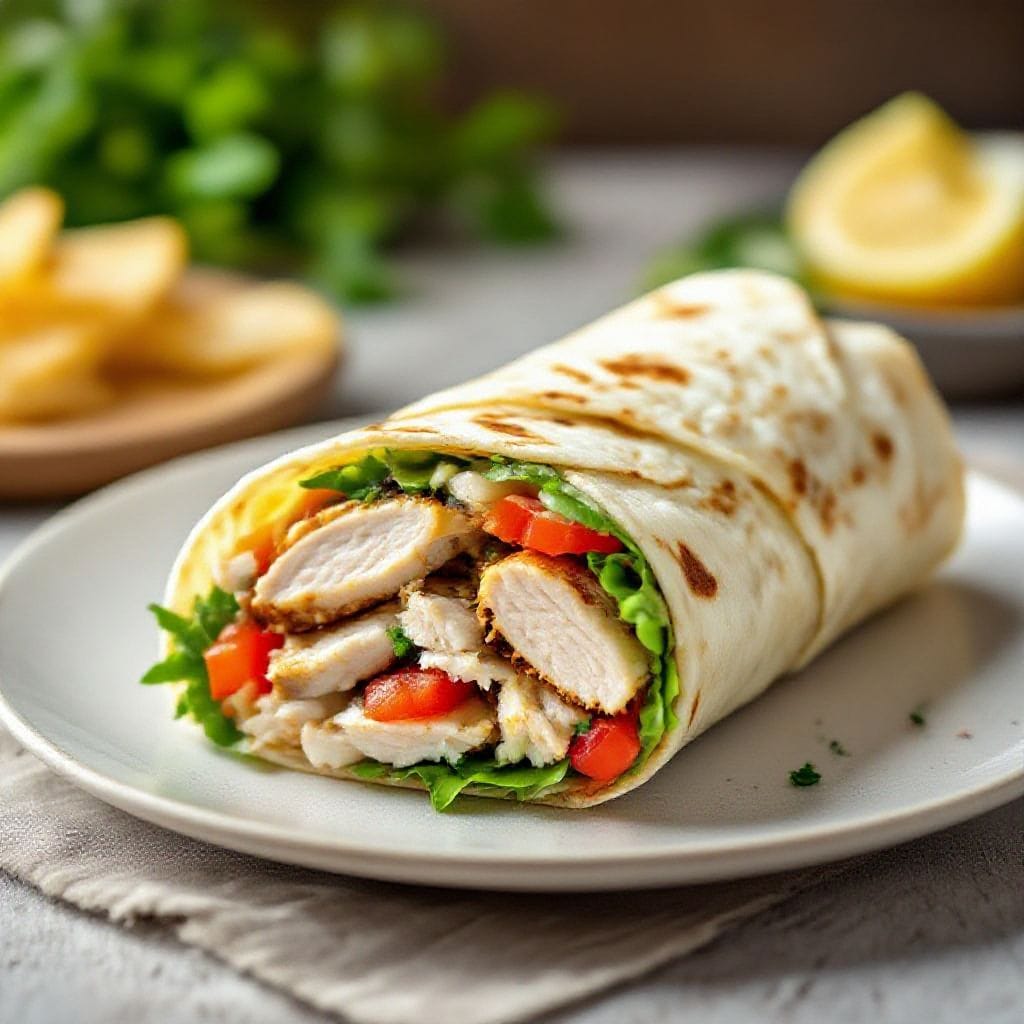 Quick lunch wrap with leftover chicken - No fancy techniques, no long prep list, and no sad desk lunch