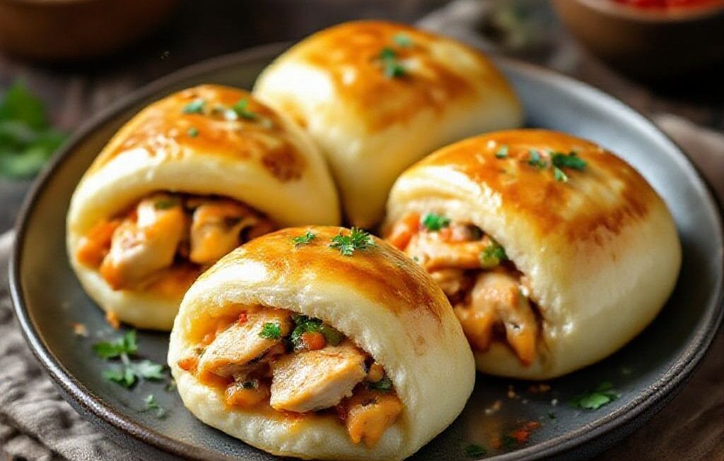 savory chicken stuffed buns recipe