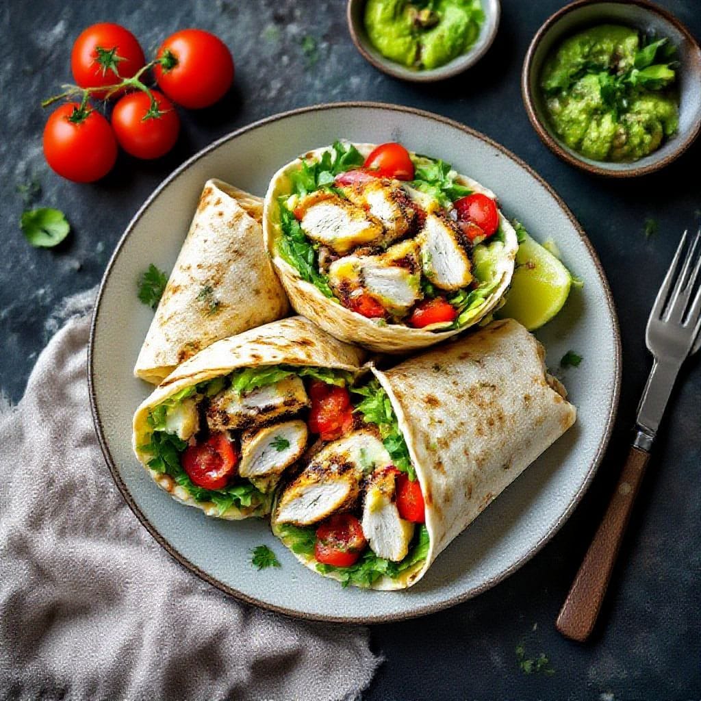 Savory herb chicken wraps recipe - You can prep the components ahead of time, then assemble when hunger strikes