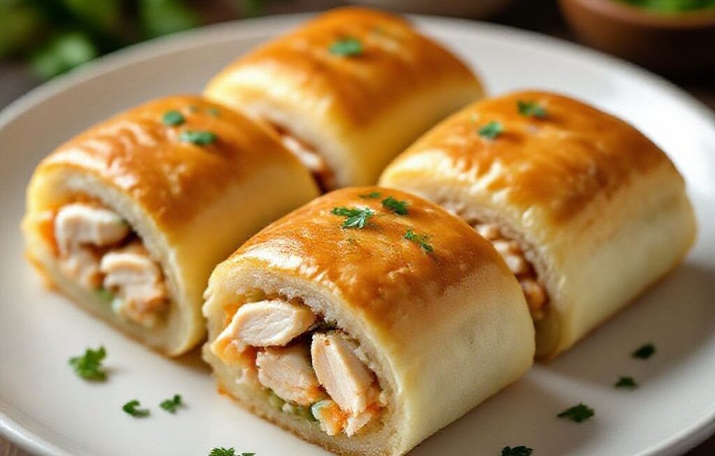 savory lunch rolls with chicken filling