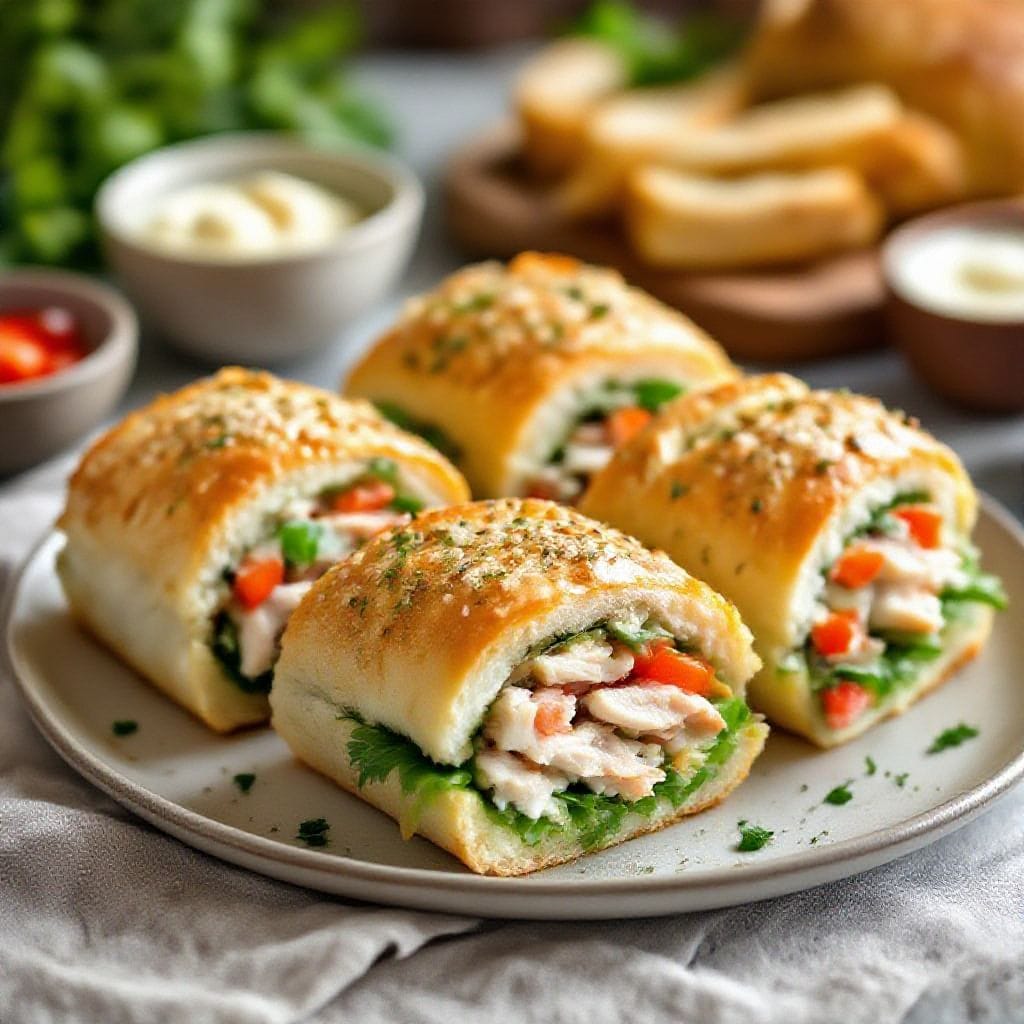 Savory lunch rolls with chicken filling - You can prep them ahead for school lunches, work, or weekend picnics