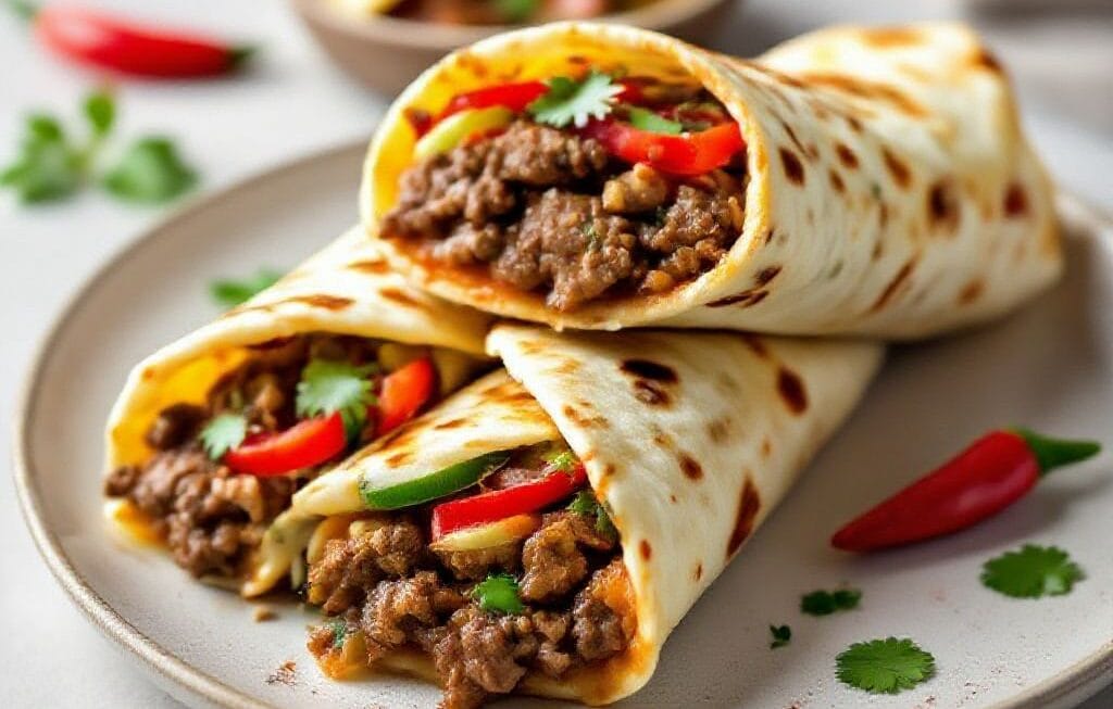 spicy beef naan wrap recipe