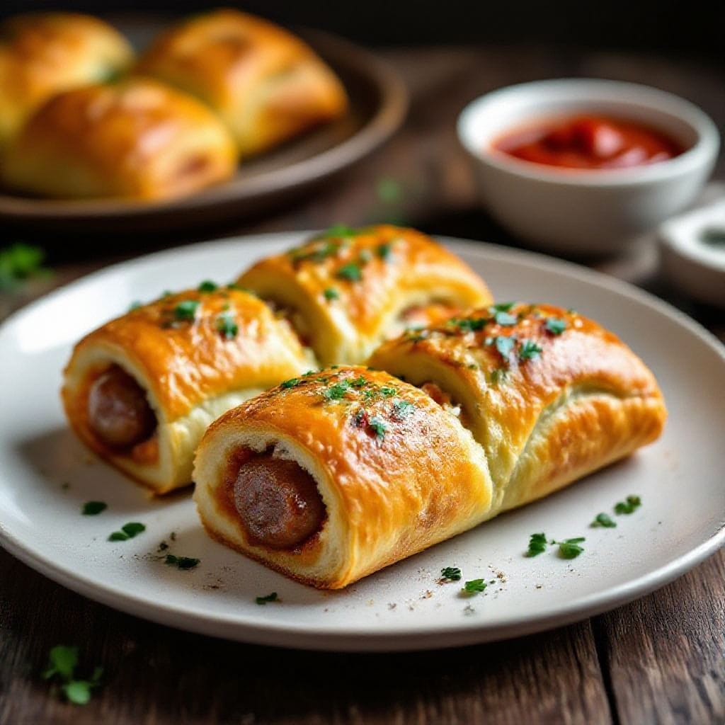 Spicy sausage stuffed bread rolls - Think of them as the best parts of a sausage roll and a fresh-baked bun combined