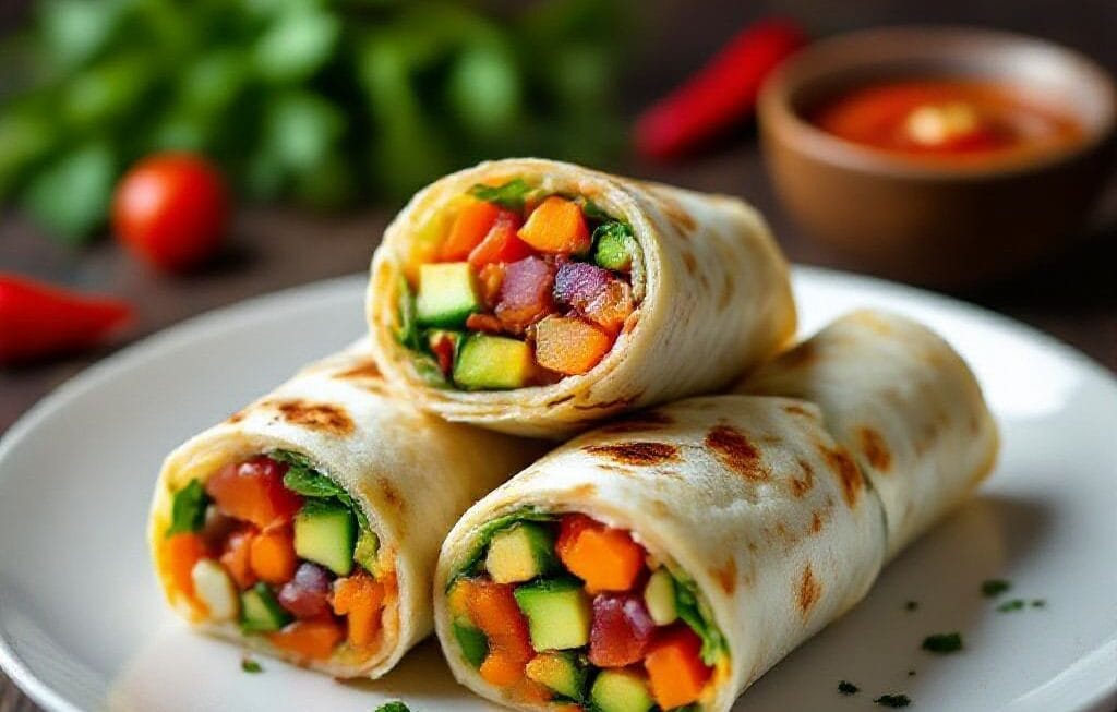 spicy veggie wrap rolls