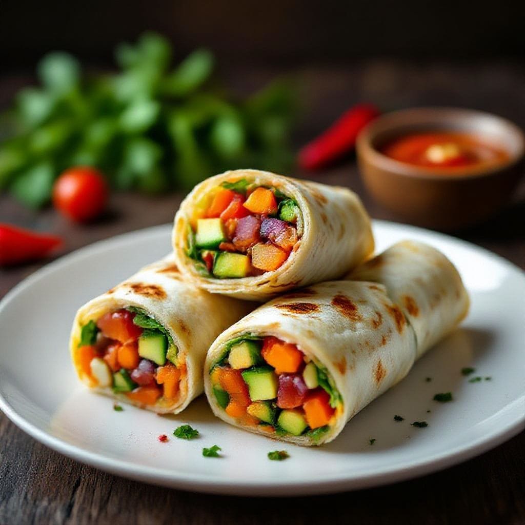spicy veggie wrap rolls