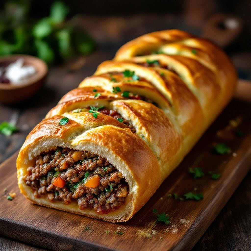 Stuffed bread loaf with minced beef - This stuffed bread loaf is simple, satisfying, and endlessly customizable