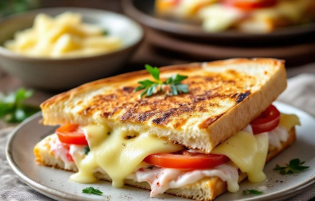 turkey and cheese flatbread melt