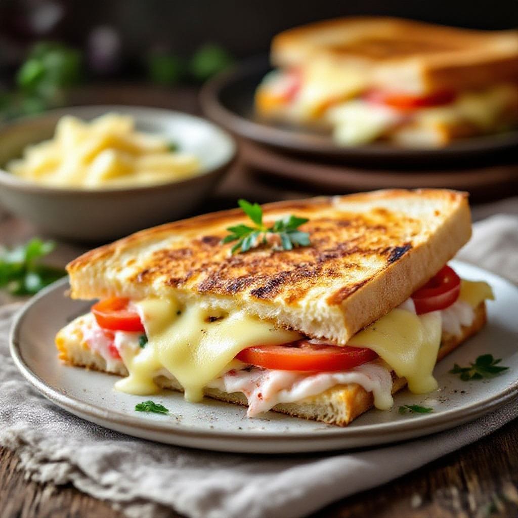 turkey and cheese flatbread melt